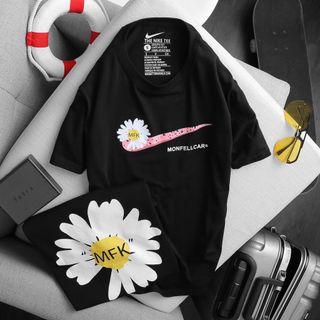Áo thun nữ - áo đôi N.I.K.E cúc - áo thun unisex