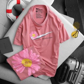 Áo thun nữ - áo đôi N.I.K.E cúc - áo thun unisex