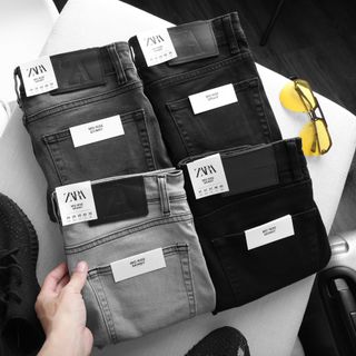 Quần short jean nam rách phom skinny