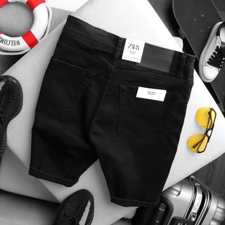 Quần short jean nam rách phom skinny