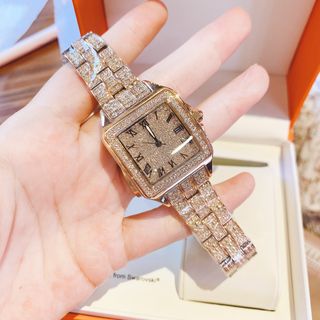Đồng Hồ Nữ Davena Mặt Vuông Vàng