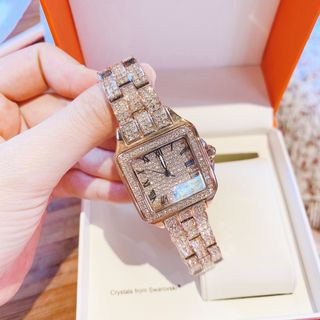 Đồng Hồ Nữ Davena Mặt Vuông Vàng
