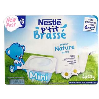 Sữa chua NESTLE PHÁP 4/6m (Lốc 6hũ*60g)-Khay 8 lốc
