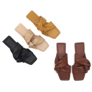 Dép Bệt Mũi Vuông Quai Bắt Chéo Da Mềm Enako TP13311