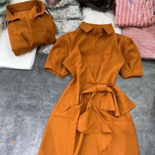 ĐẦM SƠ MI VÀNG BÈO EO