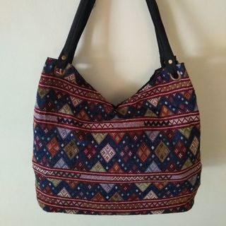 Túi vải thổ cẩm 2 lớp miệng chữ V