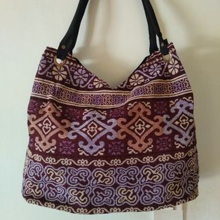 Túi vải thổ cẩm 2 lớp miệng chữ V