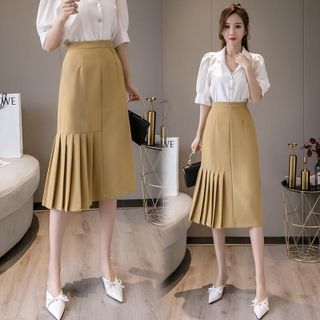 Chân váy nữ thời trang, phối xếp ly sang chảnh NV0321 giá sỉ