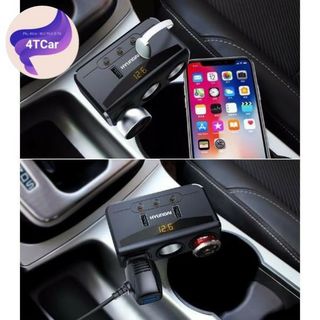 Sỉ Bộ Chia Tẩu Sạc Xe Hơi Huyndai Cao Cấp 3 Tẩu - 2 Cổng USB