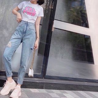 Về sll hàng Q.JEAN baggy QC CẤP. Size: S m l Chất jeans co giãn tốt, bao đẹp Form chuẩn, ôm dáng, nâng vòng 3 Hàng y hình 1000%
