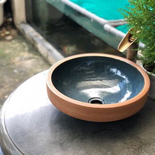 Chậu rửa lavabo sứ mỹ thuật, bồn rửa mặt hoa văn đẹp giá rẻ