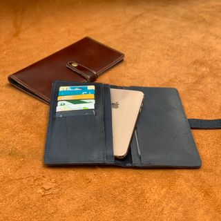 ví cầm tay kiểu nút 100% da bò