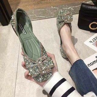 Giày búp bê phối đá (O7T)