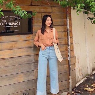 Về sll hàng Q.JEAN baggy QC CẤP. Size: S m l Chất jeans co giãn tốt, bao đẹp Form chuẩn, ôm dáng, nâng vòng 3