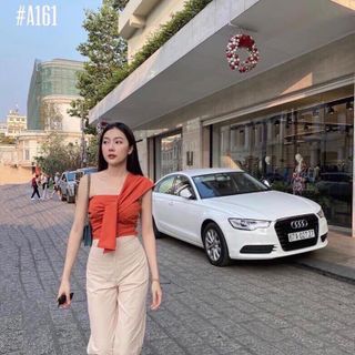 Áo Croptop Lệch Vai Nơ Ngực