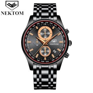 Đồng hồ NEKTOM - NEK001 ĐỒNG HỒ NAM THẠCH ANH DÂY THÉP KHÔNG GỈ NEKTOM SANG TRỌNG