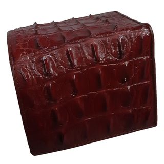 Ví Nam Đứng, Bóp Nam Da Cá Sấu Thật Tiến Công Màu Nâu Đỏ - TCN1109