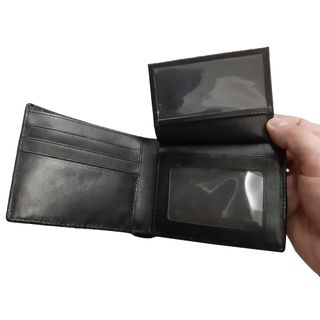 Ví Nam Ngang Móng Chân, Bóp Nam Da Cá Sấu Thật Tiến Công Màu Đen - TCN1108