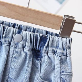 Bộ áo thun quần bò in chữ TE2414