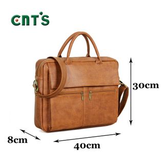 Cặp da nam công sở CNT HQ19 cao cấp Nâu