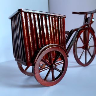 Xe 3 bánh kéo thùng gỗ trang trí