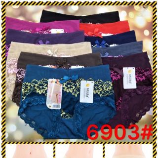 Quần lót coton phối ren cạp vừa
