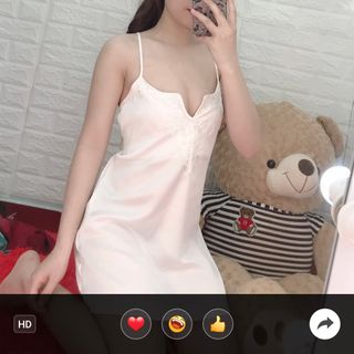 Đồ ngủ sexy lụa satin phối ren