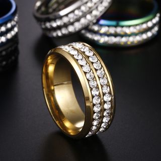 NHẪN STEEL 2 VÒNG ĐÁ