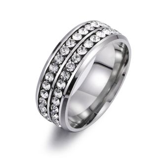 NHẪN STEEL 2 VÒNG ĐÁ