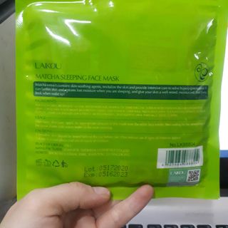 Mặt nạ ngủ Matcha Laikou bịch 15 miếng