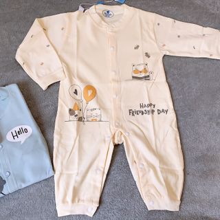 Bộ body dài tay cúc giữa cho bé