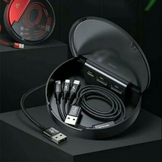 Sản phẩm BASEUS CAHUB vừa là hub 2 port usb + 1 cổng type c, vừa là cáp sạc 3 đầu micro + type c + lightning, vừa là hộp để cáp sạc cho các bạn thích sự gọn gàng -