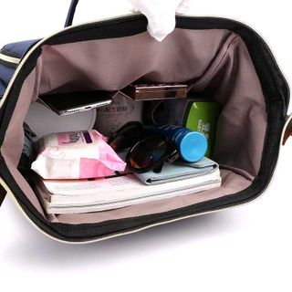 Balo bỉm sữa đa năng họa tiết lá thời trang nhiều ngăn tiện dụng size vừa A4