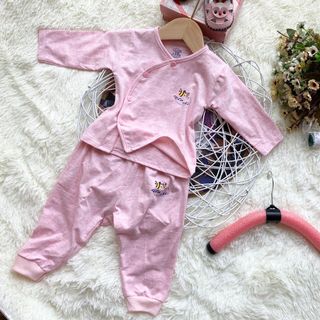 BỘ VẠT CHÉO DÀI TAY CHO BÉ 100% COTTON