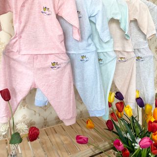 BỘ VẠT CHÉO DÀI TAY CHO BÉ 100% COTTON