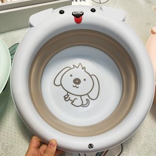 Chậu Rửa Mặt Gấp Gọn, Đa Năng Hình Cún Cho Bé