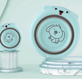 Chậu Rửa Mặt Gấp Gọn, Đa Năng Hình Cún Cho Bé