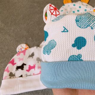 Mũ sơ sinh cotton có tai loại chụp dày dặn cho bé