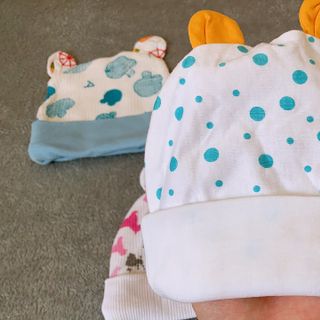 Mũ sơ sinh cotton có tai loại chụp dày dặn cho bé
