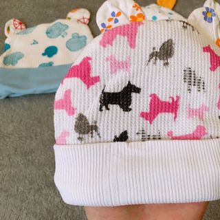 Mũ sơ sinh cotton có tai loại chụp dày dặn cho bé