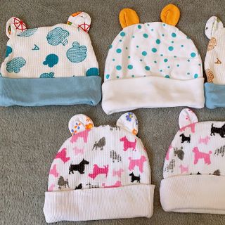 Mũ sơ sinh cotton có tai loại chụp dày dặn cho bé