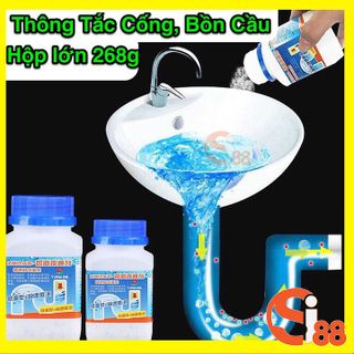 [Loại Cực Mạnh Hộp Lớn] Bột Thông Tắc Cống, Đường Ống, Bồn Cầu, Bồn Rửa Mặt Xử Lý Triệt Để Cặn Bã Chất Thải Hữu Cơ GD47