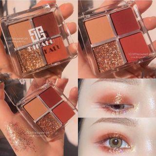 Bảng Phấn Mắt Nhũ DIKALU 4 Ô Glint Bomb