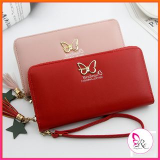 ví tiền nữ dài cầm tay Truelove đẹp nhiều ngăn có khóa họa tiết cánh bướm dễ thương VD06