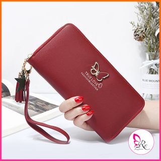ví tiền nữ dài cầm tay Truelove đẹp nhiều ngăn có khóa họa tiết cánh bướm dễ thương VD06