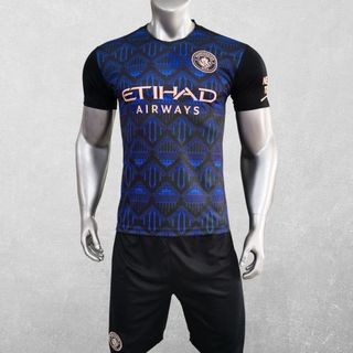 đồ bộ bóng đá mẫu mancity xanh den 2020