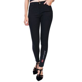 Quần Dài Nữ Vải kaki Nhung Co Giản Thiêu Chữ Pakingjean-kkg11