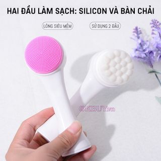 Cọ masage mặt 2 đầu- sản xuất theo công nghệ Hàn Quốc với 250000 sợi tơ nhân tạo