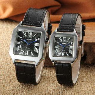 Đồng hồ Thời Trang Nam Nữ Mặt Vuông Dây Da