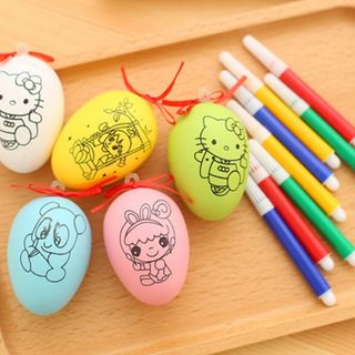 Bộ 1 quả trứng kèm 4 bút lông